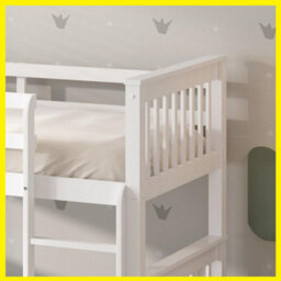 RAC3 Wooden Double Bunk Bed   Space Saving, Sturdy, Sleeps 2   Available In White And Grey  (Double White) - thumbnail 5