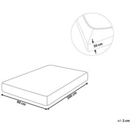 Beliani Fitted Sheet Janbu Cotton 90 X 200 Cm Yellow - thumbnail 3