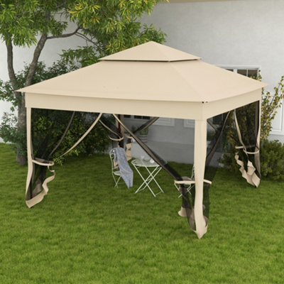 Outsunny Garden Folding Tent Heavy Duty Pop Up Gazebo For Party Cream - image 1