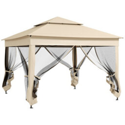 Outsunny Garden Folding Tent Heavy Duty Pop Up Gazebo For Party Cream - thumbnail 2