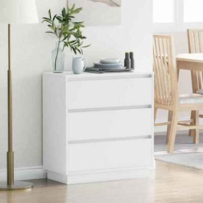 Berkfield Bedside Cabinet With Led White 71X34,5X75 Cm Engineered Wood - image 1