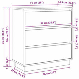 Berkfield Bedside Cabinet With Led White 71X34,5X75 Cm Engineered Wood - thumbnail 9