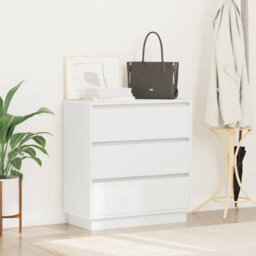 Berkfield Bedside Cabinet With Led White 71X34,5X75 Cm Engineered Wood - thumbnail 4