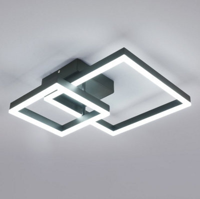 Led Ceiling Lamp Chandelier Black Square Modern 52Cm - image 1