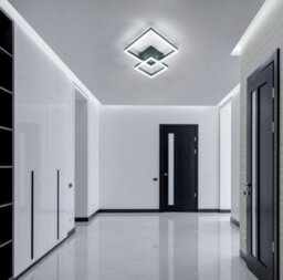 Led Ceiling Lamp Chandelier Black Square Modern 52Cm - thumbnail 7