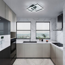 Led Ceiling Lamp Chandelier Black Square Modern 52Cm - thumbnail 6