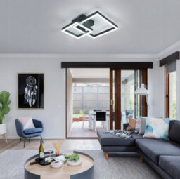 Led Ceiling Lamp Chandelier Black Square Modern 52Cm - thumbnail 5