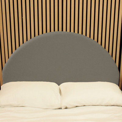 "Urban Textures - Lunara Luxury 20"" High Boucle Fabric Upholstered Arch Headboard Headboard - Grey" - image 1