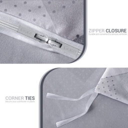 Lazzaro Double Brushed Microfiber Duvet Cover Set Reversible Design With Zipper Closure And Corner Ties - thumbnail 8