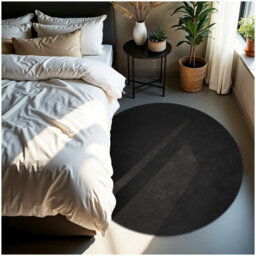 Tectake Rug Zonelle Short Pile And Ultra-Soft Carpet In Rectangular Or Round Design   120 Cm - Black - thumbnail 1