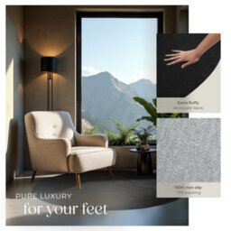 Tectake Rug Zonelle Short Pile And Ultra-Soft Carpet In Rectangular Or Round Design   120 Cm - Black - thumbnail 4
