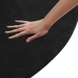 Tectake Rug Zonelle Short Pile And Ultra-Soft Carpet In Rectangular Or Round Design   120 Cm - Black - thumbnail 8