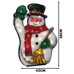 Geezy Christmas Silhouette Lights Indoor Outdoor Snowman Broom Festive Decoration - thumbnail 8