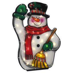Geezy Christmas Silhouette Lights Indoor Outdoor Snowman Broom Festive Decoration - thumbnail 7