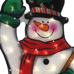 Geezy Christmas Silhouette Lights Indoor Outdoor Snowman Broom Festive Decoration - thumbnail 3