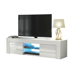 Tv Unit 130Cm Sideboard Cabinet Cupboard Tv Stand Living Room High Gloss Doors - White - thumbnail 3