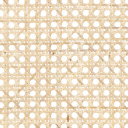 Wyld And Coco Luxehome Set Of 2 Armless Bar Chairs - Light Beige Polyester Upholstery, Rattan Viennese Braid Back, Black Iron Legs - thumbnail 8