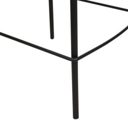 Wyld And Coco Luxehome Set Of 2 Armless Bar Chairs - Light Beige Polyester Upholstery, Rattan Viennese Braid Back, Black Iron Legs - thumbnail 7