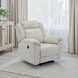 More4Homes Skye Linen Electric Recliner Chair (Beige) - thumbnail 1