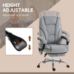 Vinsetto Massage Office Chair, Heated Reclining Desk Chair, Grey - thumbnail 5