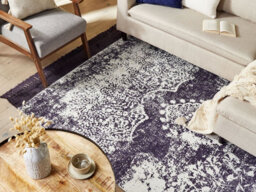 Beliani Rug Akarsu Violet 160 X 230 Cm Viscose - thumbnail 2