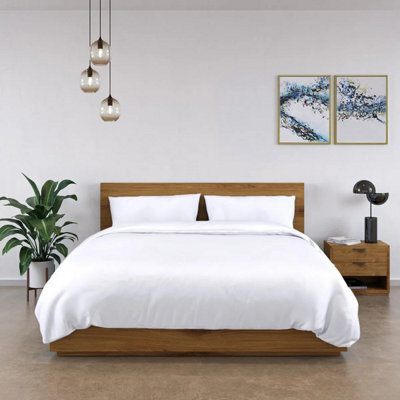 Xample Panda 100% Bamboo Duvet Cover Set White 320 Thread Count Soft Breathable Hypoallergenic Bedding Set, King - image 1