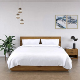 Xample Panda 100% Bamboo Duvet Cover Set White 320 Thread Count Soft Breathable Hypoallergenic Bedding Set, King