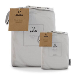 Xample Panda 100% Bamboo Duvet Cover Set White 320 Thread Count Soft Breathable Hypoallergenic Bedding Set, King - thumbnail 2