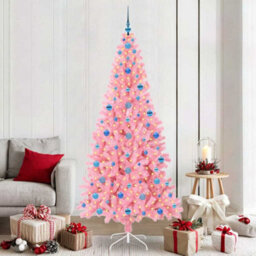 Vidaxl Christmas Tree With 300 Leds With Stand Pink 210 Cm Pvc