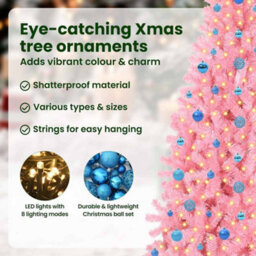 Vidaxl Christmas Tree With 300 Leds With Stand Pink 210 Cm Pvc - thumbnail 9