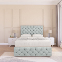 "Sloomy 4Ft Watson Divan Bed Base Silver Naples ,4 Drawers, 12"" Footboard & 54"" Floor Standing Headboard - Small Double" - thumbnail 2