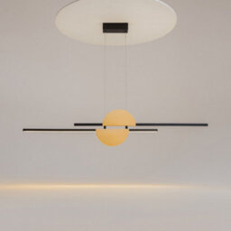 Luminosa Lighting Luminosa Skyline Modern Bar Pendant Ceiling Light Black 4000K 800Lm Brass Shade - thumbnail 3