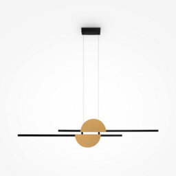 Luminosa Lighting Luminosa Skyline Modern Bar Pendant Ceiling Light Black 4000K 800Lm Brass Shade - thumbnail 1