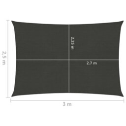 Berkfield Sunshade Sail 160 G/m2 Anthracite 2.5X3 M Hdpe - thumbnail 6