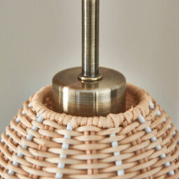 First Choice Lighting Set Of 2 Celie - Rattan And Antique Brass 3 Light Cluster Pendants - thumbnail 8