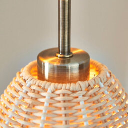 First Choice Lighting Set Of 2 Celie - Rattan And Antique Brass 3 Light Cluster Pendants - thumbnail 9