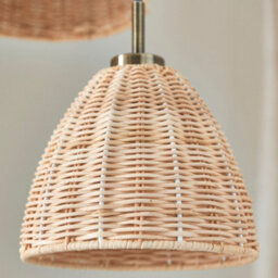 First Choice Lighting Set Of 2 Celie - Rattan And Antique Brass 3 Light Cluster Pendants - thumbnail 6