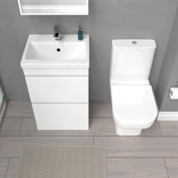 Nes Home 500mm White 2 Drawers Basin Vanity Unit & Close Coupled Toilet - thumbnail 3
