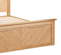 Save On Goods UK 6Ft Super King Real Oak Wood Bed Frame With Large Storage Drawer - thumbnail 4