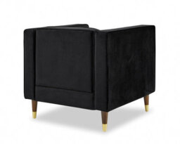 Home Detail Thomas Velvet Fabric 1 Seater Sofa, Black Velvet - thumbnail 3