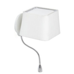Luminosa Lighting Luminosa Sweet 1 Light Indoor Wall Light White With Reading Lamp, E27 - thumbnail 2