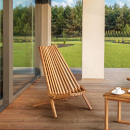 Wyld And Coco Set Of 2 Acacia Wood Foldable Garden Chairs Rustic Modern - Brown, Steel Fittings - thumbnail 2