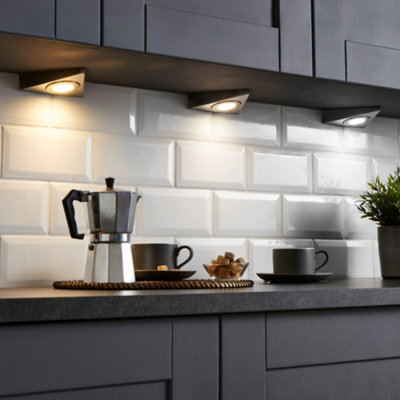 Litecraft Grai Satin Nickel 3 Watt Led Triangle Under Cabinet Light - image 1