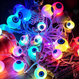 Amorly Halloween Ghost Eyeball Led String Lights, 10Ft 20Led Battery Powered Lights With Steady On Flashing Modes For Spooky Decorations - thumbnail 6