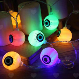 Amorly Halloween Ghost Eyeball Led String Lights, 10Ft 20Led Battery Powered Lights With Steady On Flashing Modes For Spooky Decorations - thumbnail 3