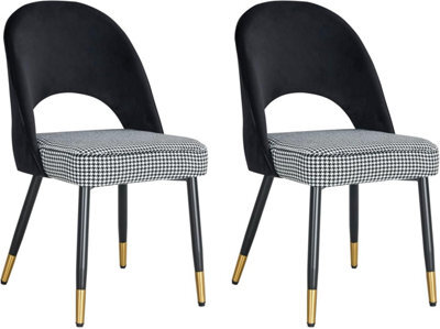 Hygrad Built to Survive Set Of 2 Dining Chairs Velvet Padded Seat Metal Legs Kitchen Chair Home Office Set - image 1