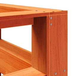 Berkfield Bookcase Headboard L-Shaped Wax Brown 135 Cm Solid Wood Pine - thumbnail 7