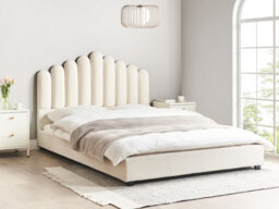 Beliani Bed Velvet Vincennes 160 X 200 Cm (Eu King Size) Off-White - thumbnail 2