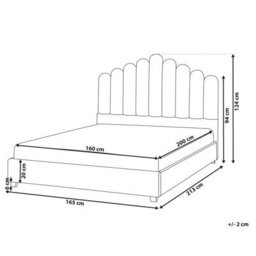 Beliani Bed Velvet Vincennes 160 X 200 Cm (Eu King Size) Off-White - thumbnail 3