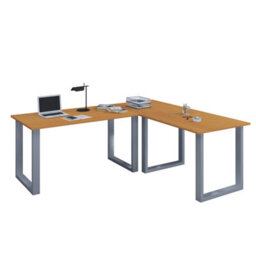 Vcm Desk Lona Silver / Beech H. 76 X W. 190 X D. 130 Cm - thumbnail 1